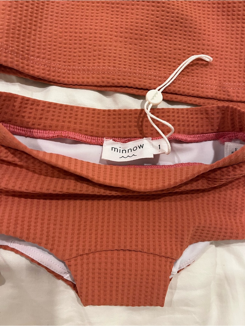 Girls Coral/Rust Long-Sleeve Rash Guard Set - Picture 3 of 3